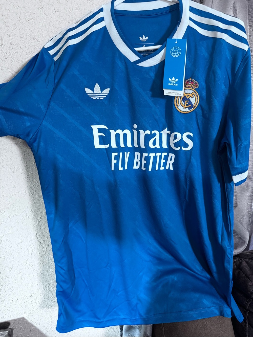 Adidas Kids' Real Madrid Blue Soccer Jersey - Emirates Fly Better